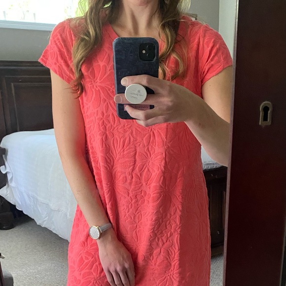 Lands End Terry Beach Coverup, Coral. Size M - Picture 1 of 5